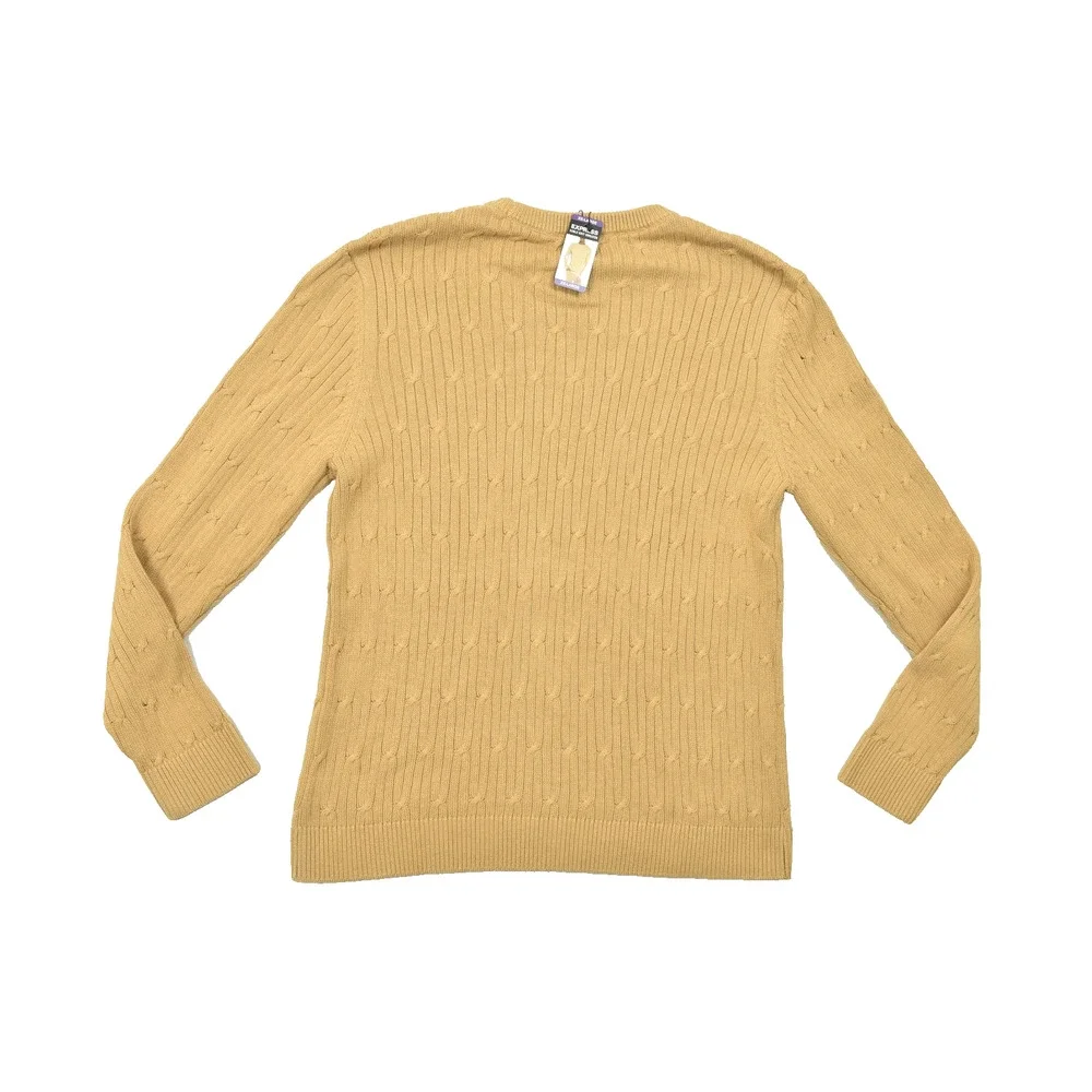 NEW Express Men XXL Camel Tan Cable Knit Sweater 100% Cotton NWT